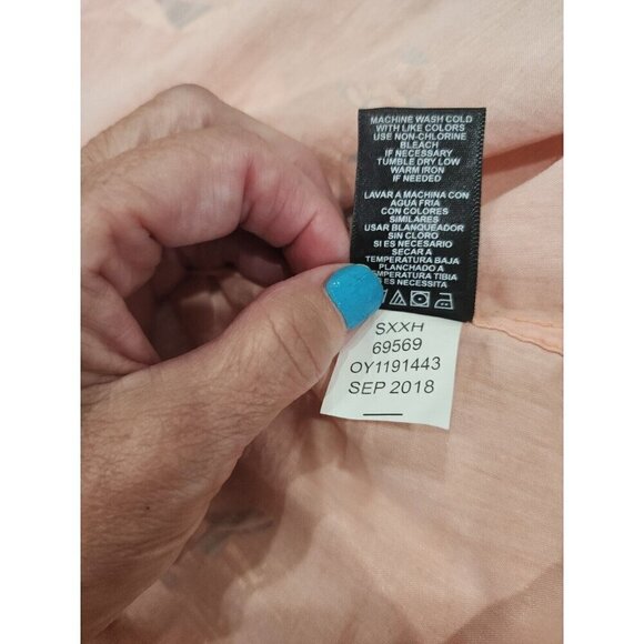 Ocean Current Shirt Short Sleeve Pink Beach Scene Button Down NWT Men's Large - Picture 6 of 6